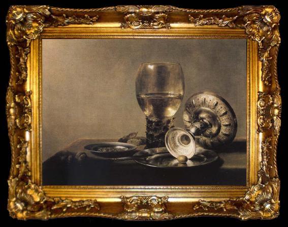 framed  Pieter Claesz Museums national style life with Romer and silver shell, ta009-2